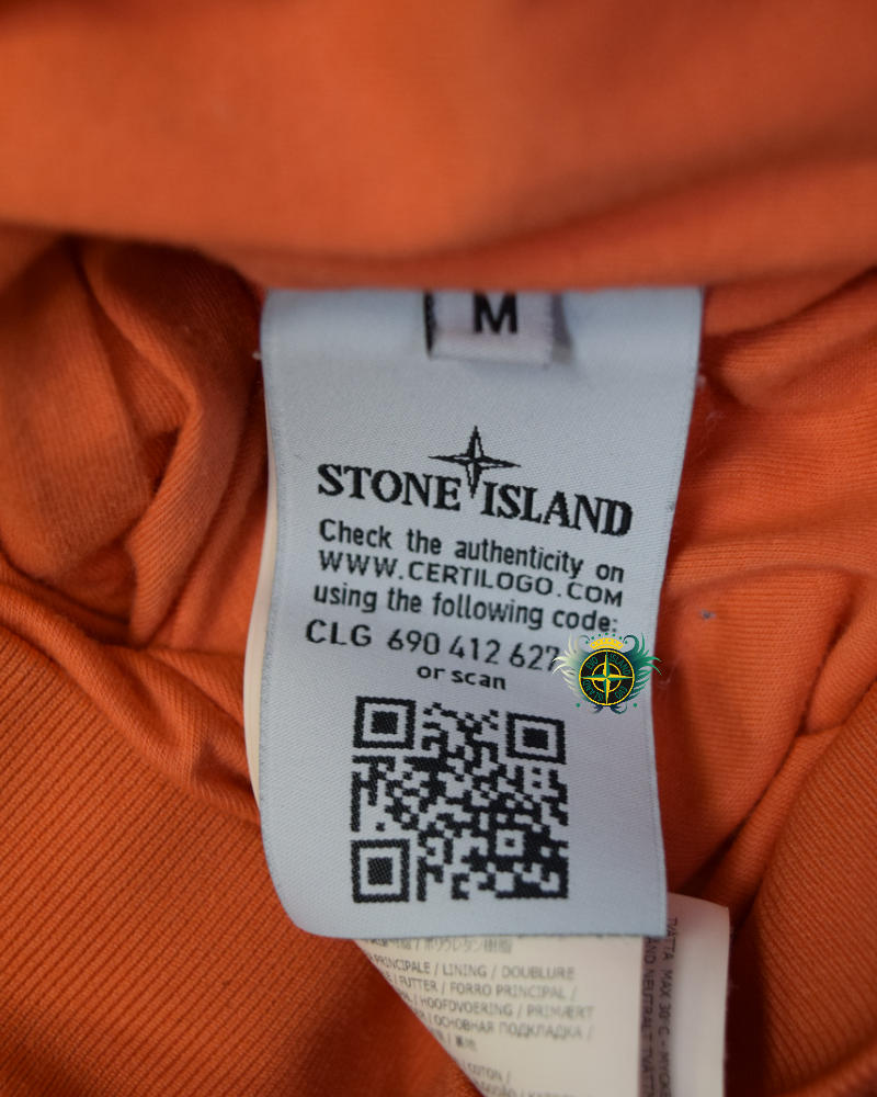 Stone Island Garment Dyed Crinkle Reps NY Jacket Orange detail view