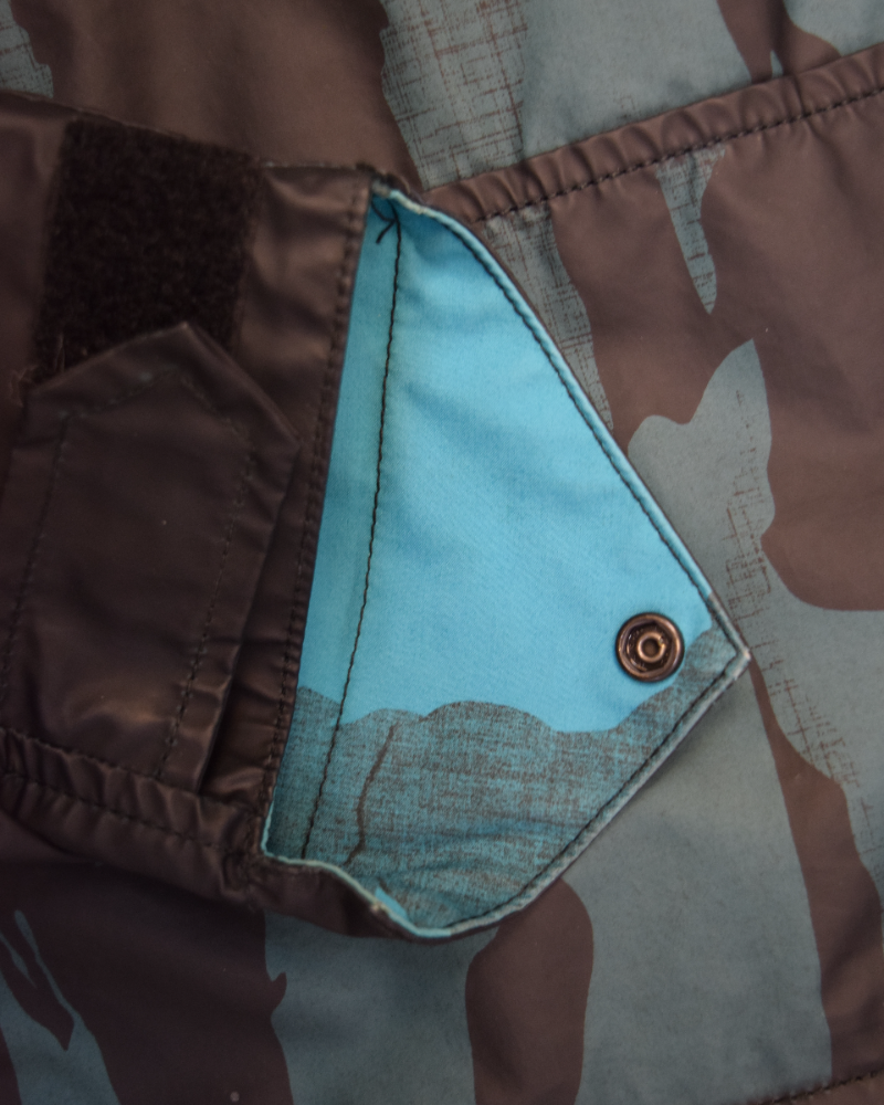 Stone Island Raso Gommato Reverse Colour Process Jacket Black And Green detail view