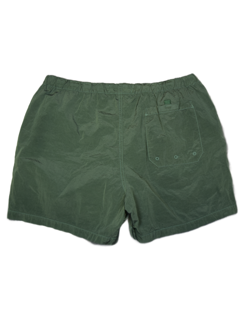 Stone Island Nylon Metal Patch Project Swim Shorts Green back view