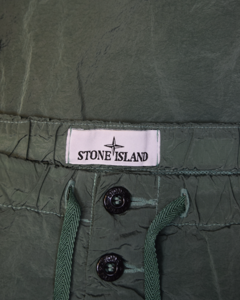 Stone Island Nylon Metal Patch Project Swim Shorts Green detail view
