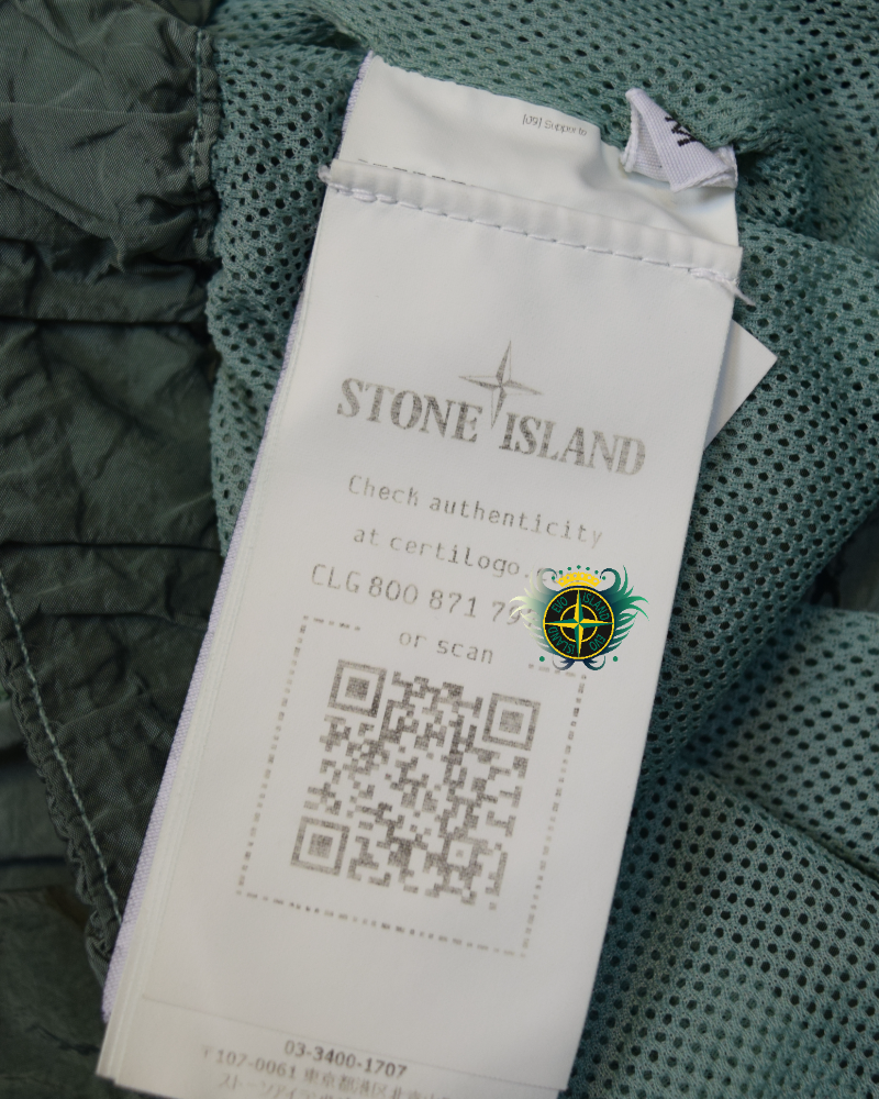 Stone Island Nylon Metal Patch Project Swim Shorts Green detail view
