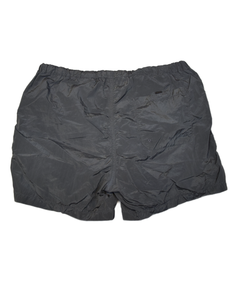 Stone Island Nylon Metal Patch Project Swim Shorts Black back view