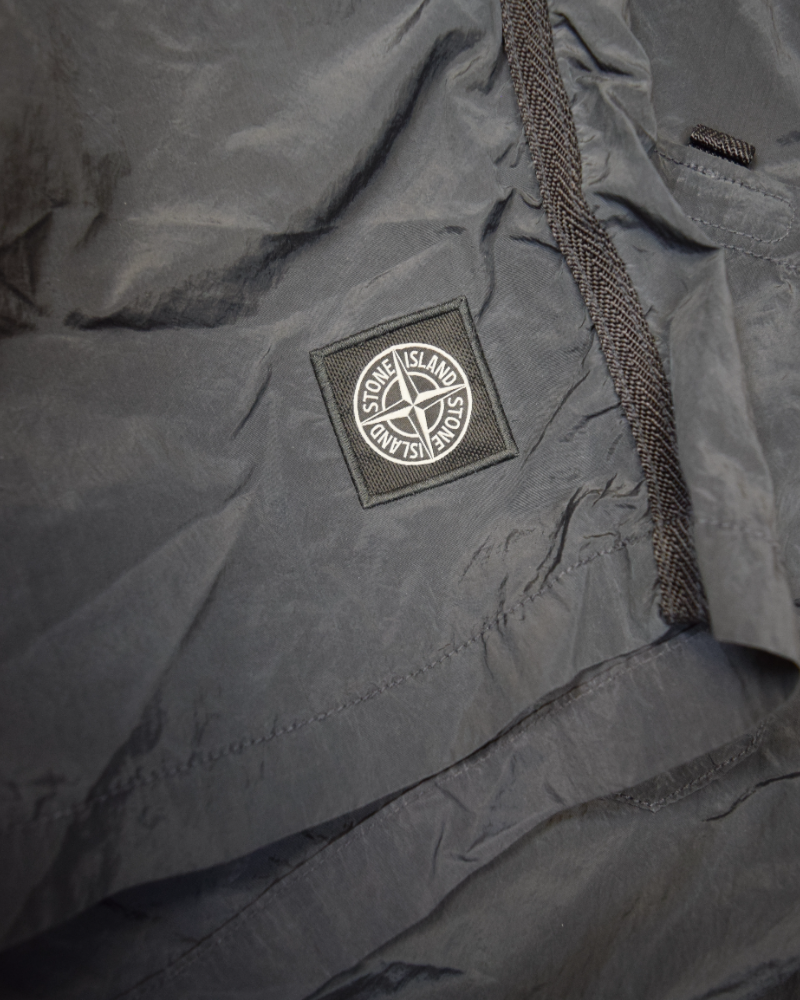 Stone Island Nylon Metal Patch Project Swim Shorts Black detail view