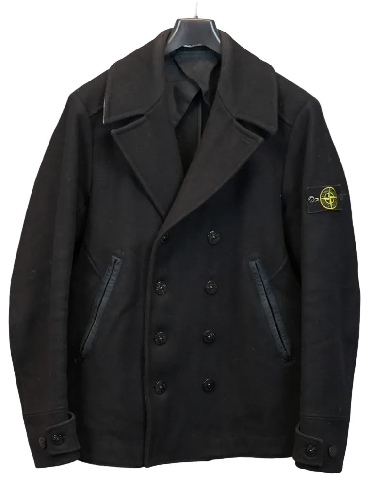 Stone Island wool Panno jacket Black front view