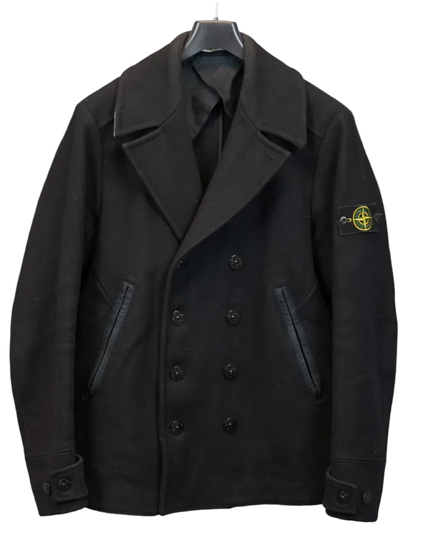 Stone Island wool Panno jacket Black front view