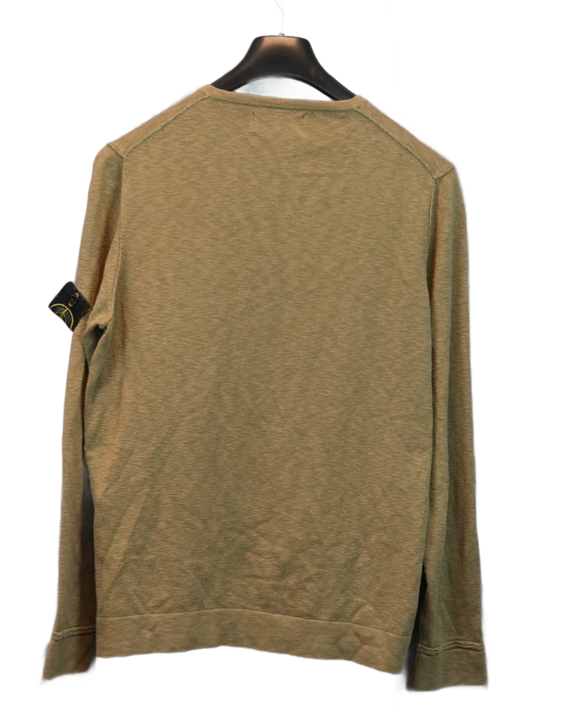 Stone Island green V-neck Green back view