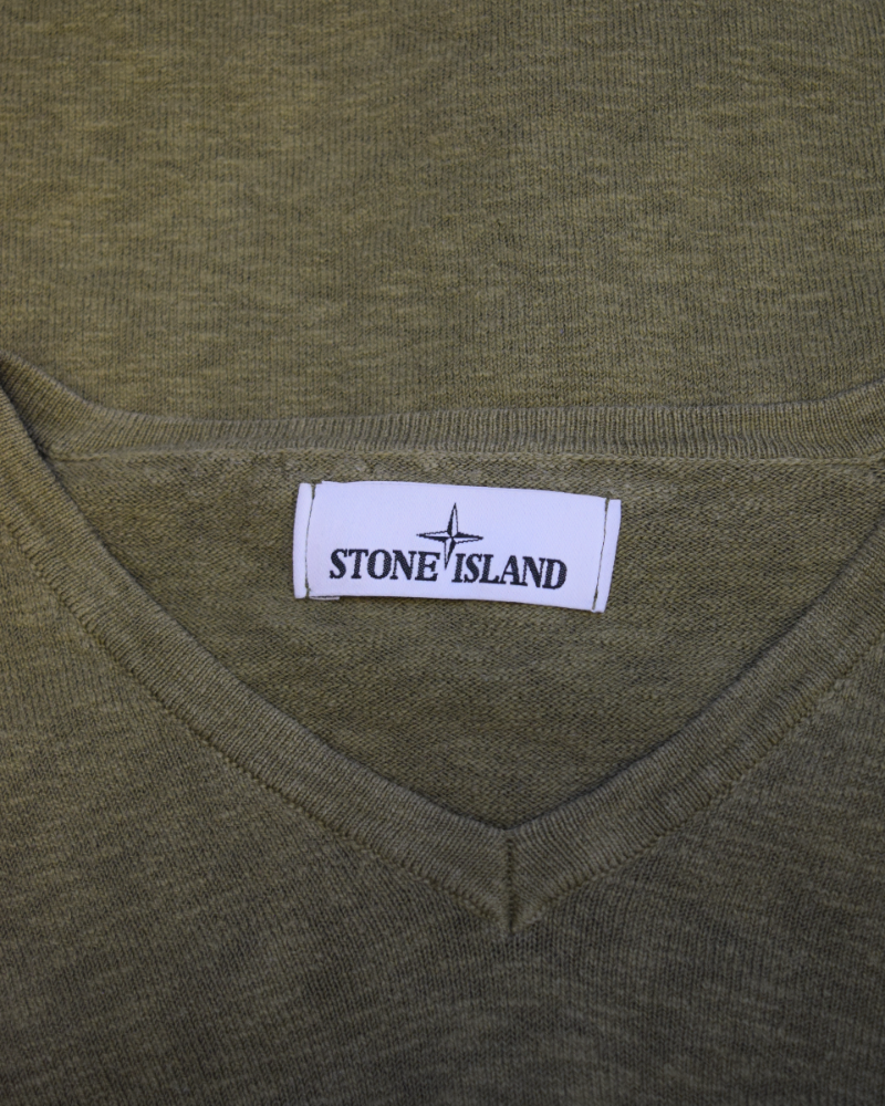 Stone Island green V-neck Green detail view