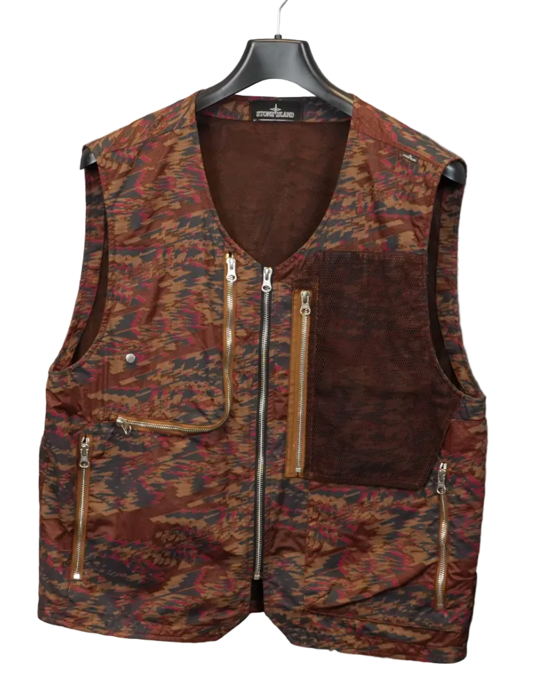 Stone Island Shadow Project DPM Ripstop Devore Gilet Camo front view