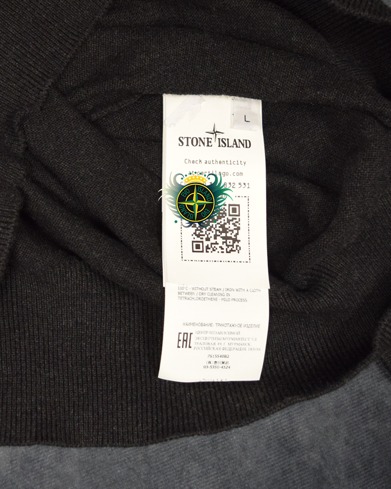 Stone Island Charcoal Lightweight Knit Crewneck - L