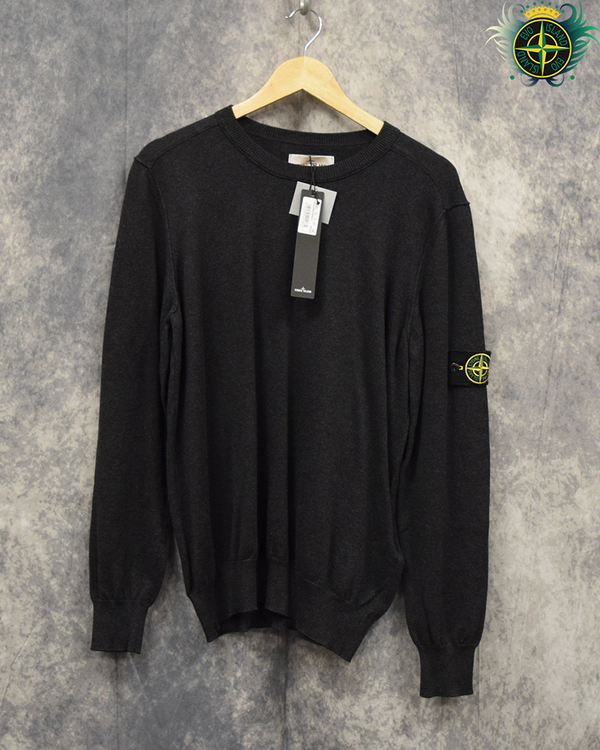 Stone Island Charcoal Lightweight Knit Crewneck - L
