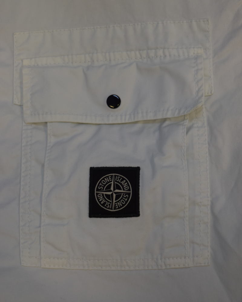 Stone Island Zipped Overshirt White detail view