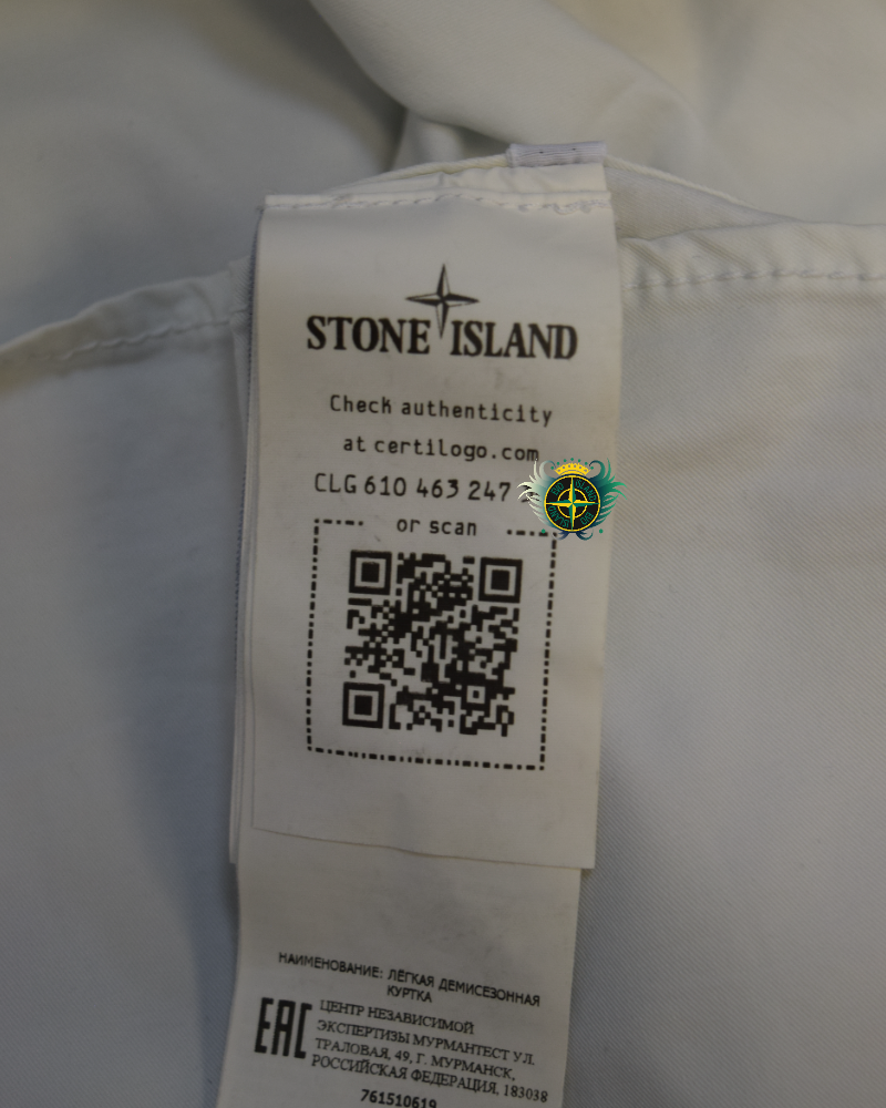 Stone Island Zipped Overshirt White detail view