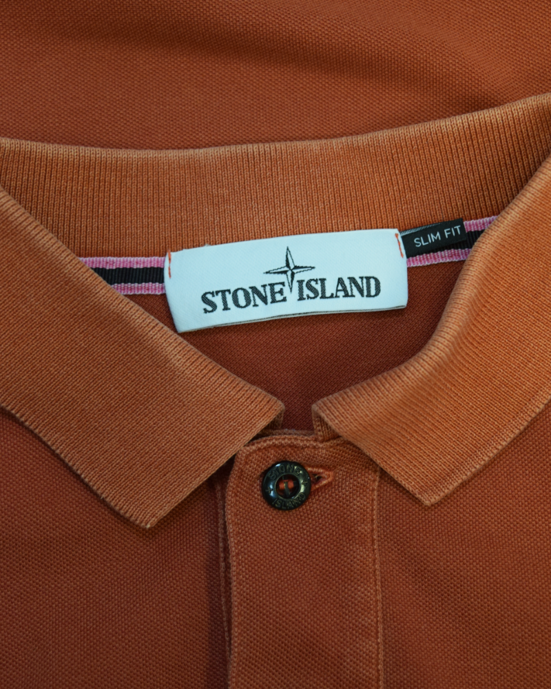 Stone Island Patch Project Polo Shirt Orange detail view