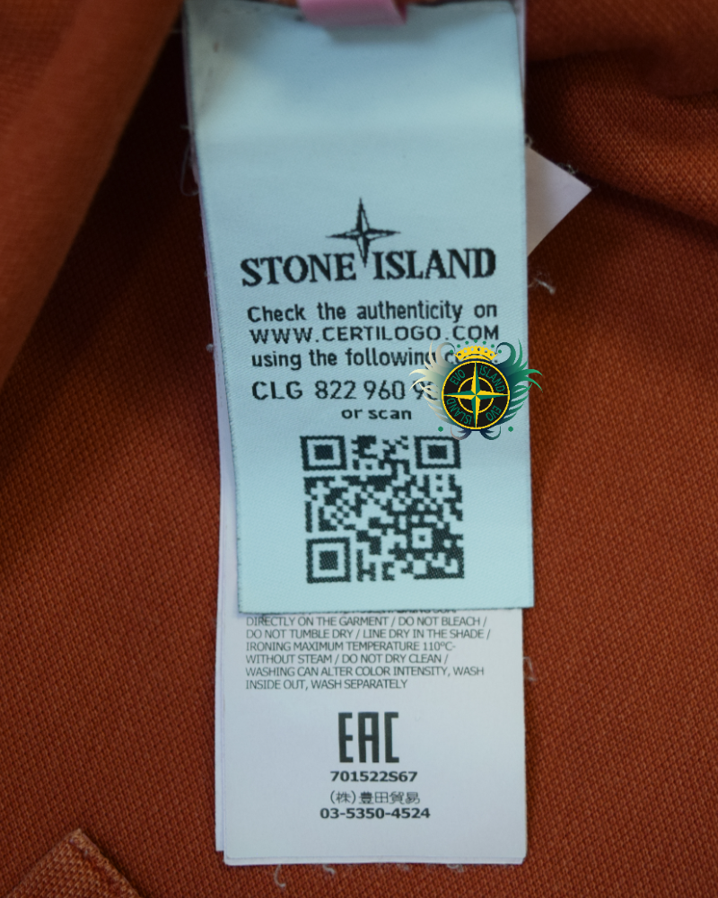 Stone Island Patch Project Polo Shirt Orange detail view
