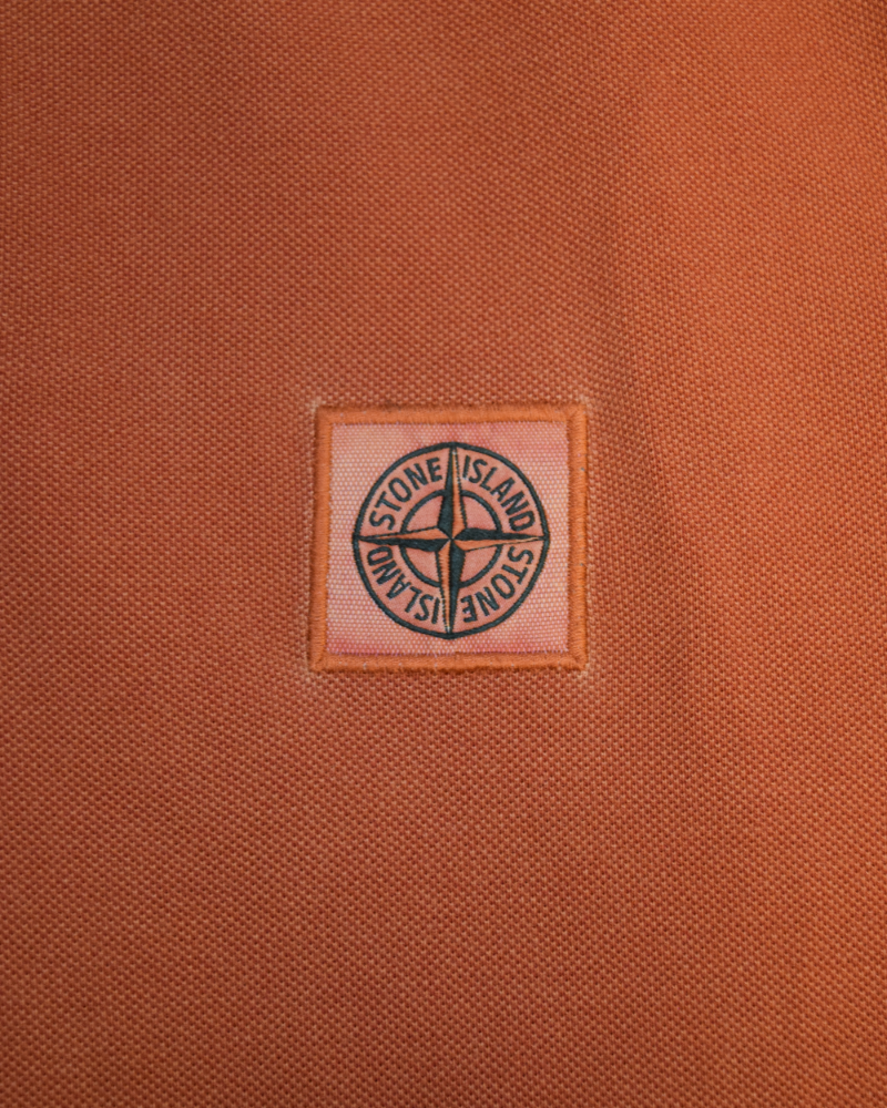 Stone Island Patch Project Polo Shirt Orange detail view