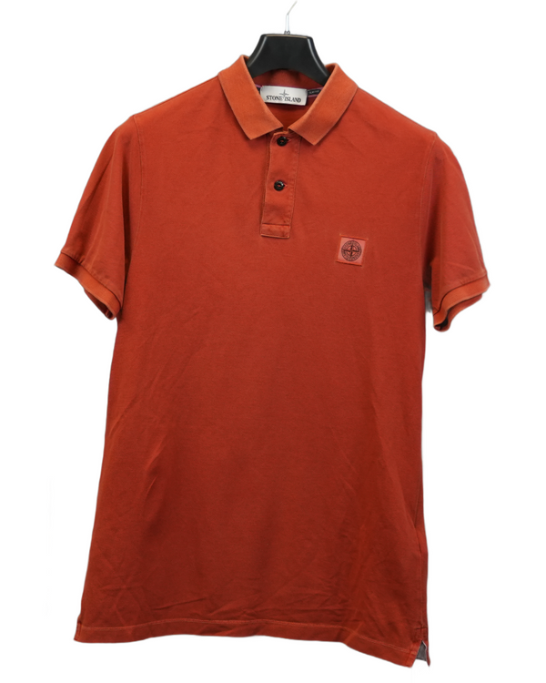 Stone Island Patch Project Polo Shirt Orange front view