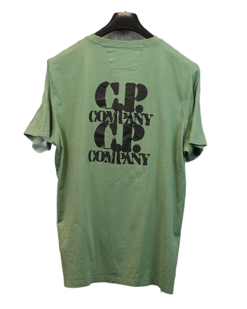 C.P. Company Logo Print T-Shirt Green back view