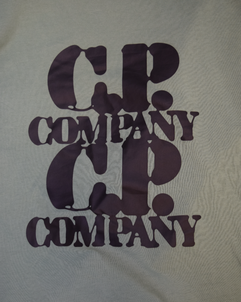 C.P. Company Logo Print T-Shirt Green detail view