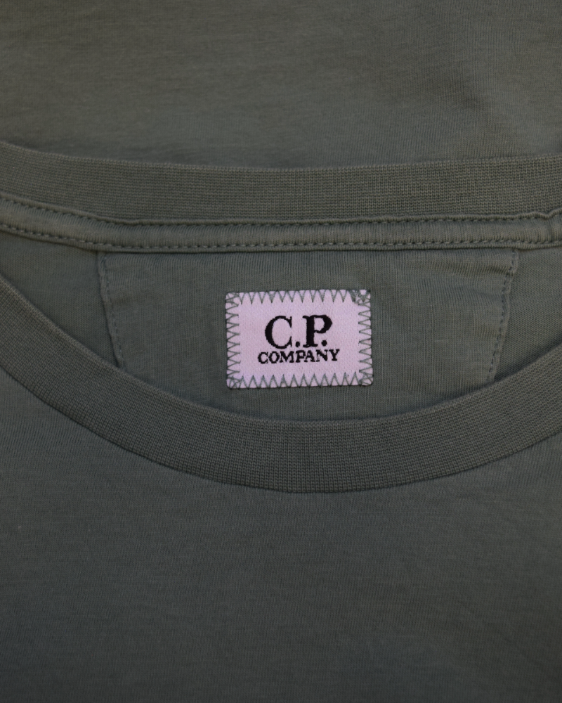 C.P. Company Logo Print T-Shirt Green detail view