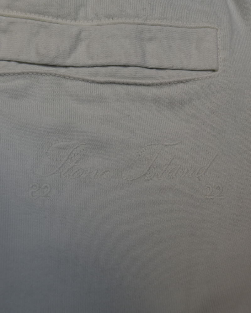 Stone Island 40th Anniversary Bermuda Shorts White and teal detail view