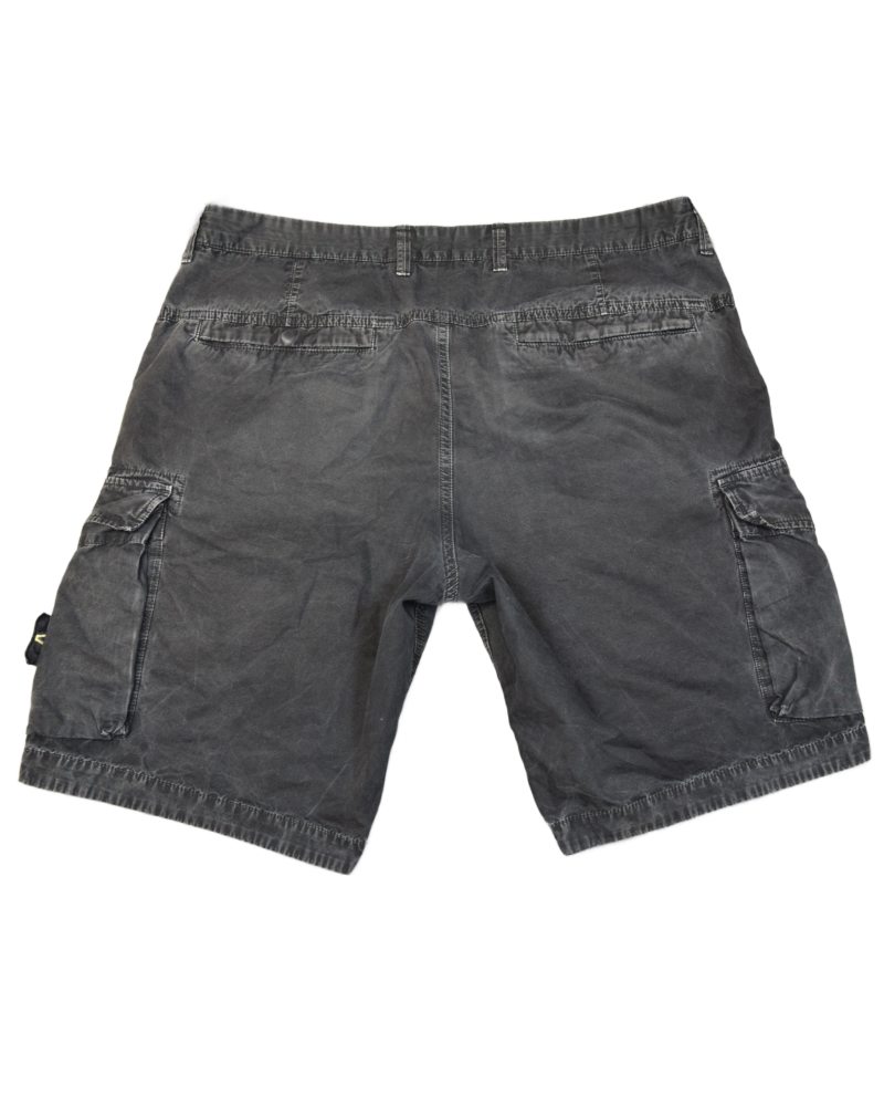 Stone Island Old Effect Cargo Shorts Black back view