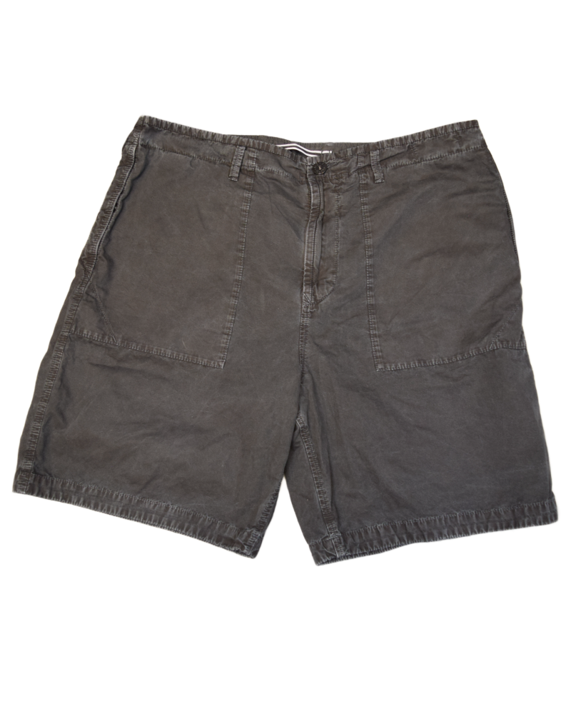 Stone Island Old Effect Cargo shorts Black front view