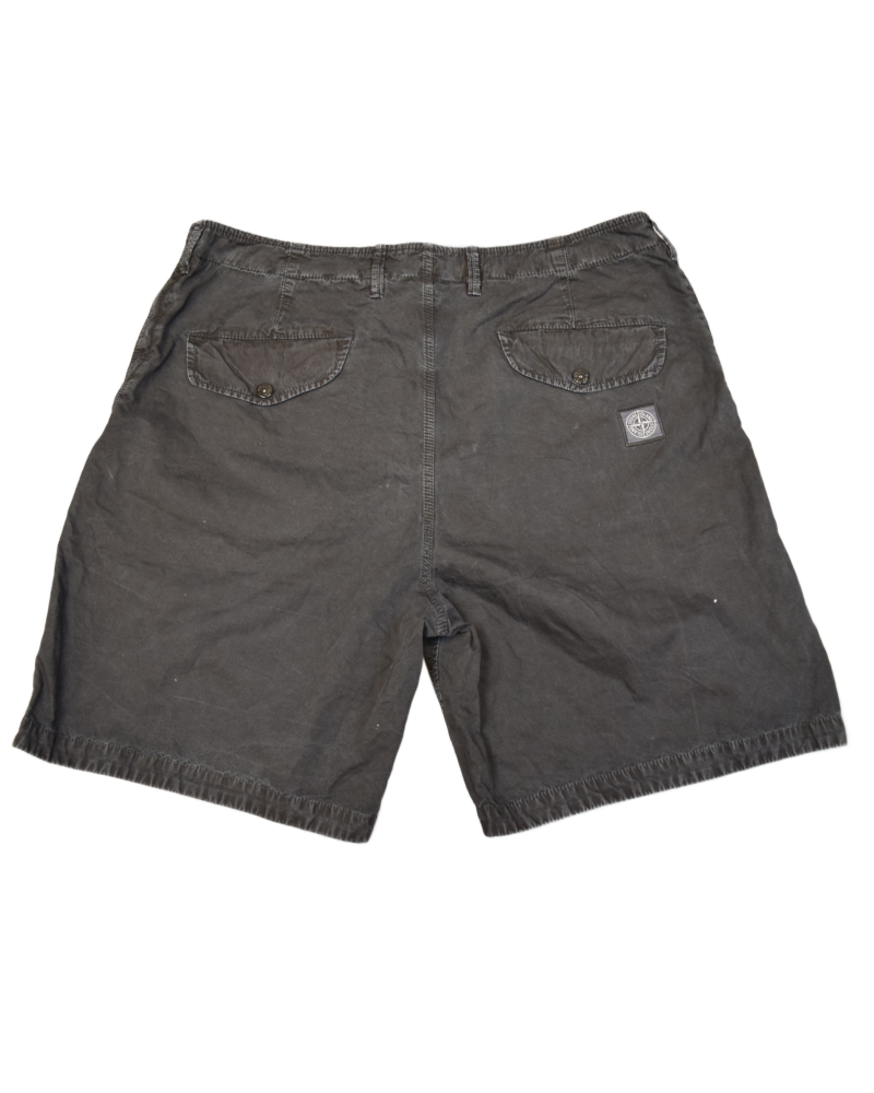 Stone Island Old Effect Cargo shorts Black back view