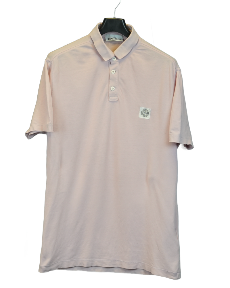 Stone Island Patch Project Polo Shirt Pink front view