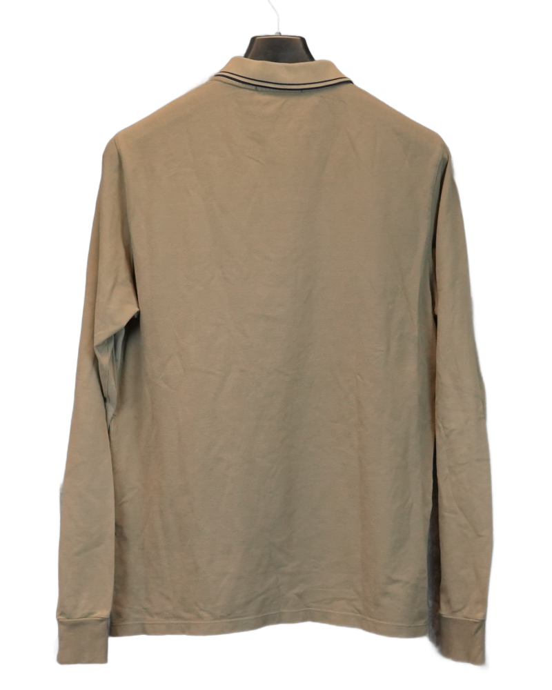 Stone Island Long Sleeved Patch Project Polo Shirt Khaki back view