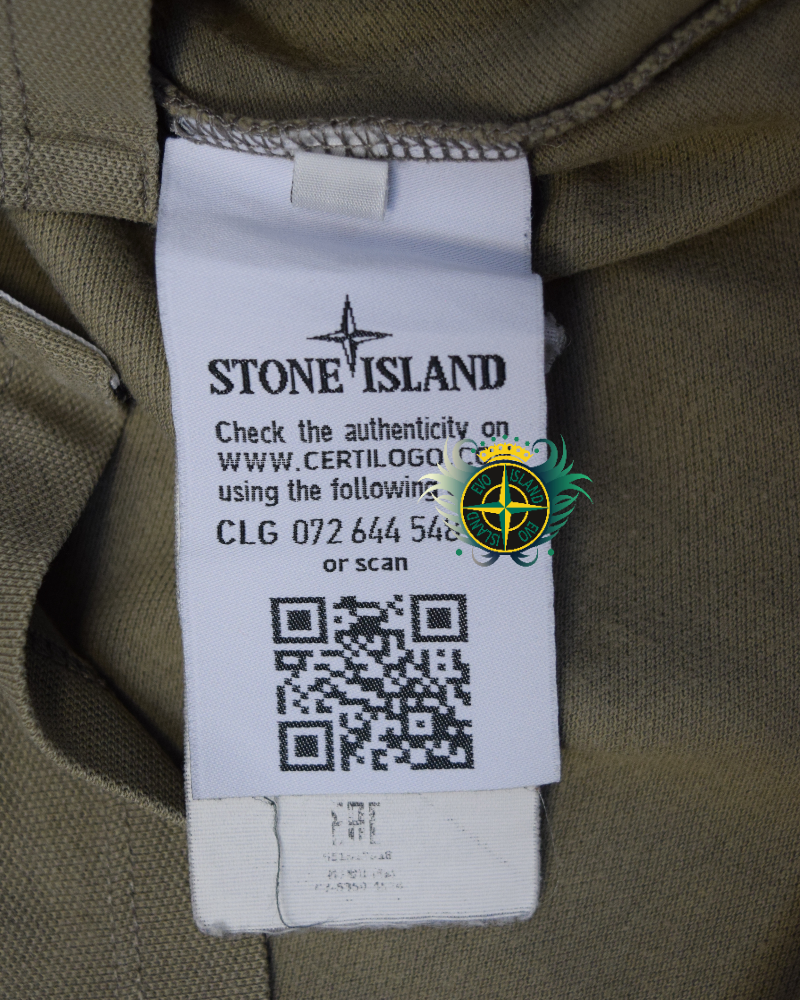 Stone Island Long Sleeved Patch Project Polo Shirt Khaki detail view