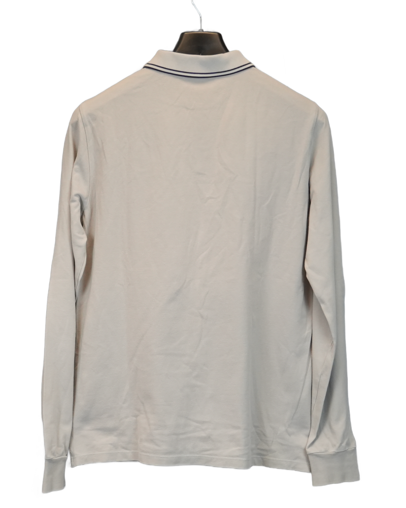 Stone Island Long Sleeved Patch Project Polo Shirt Grey front view