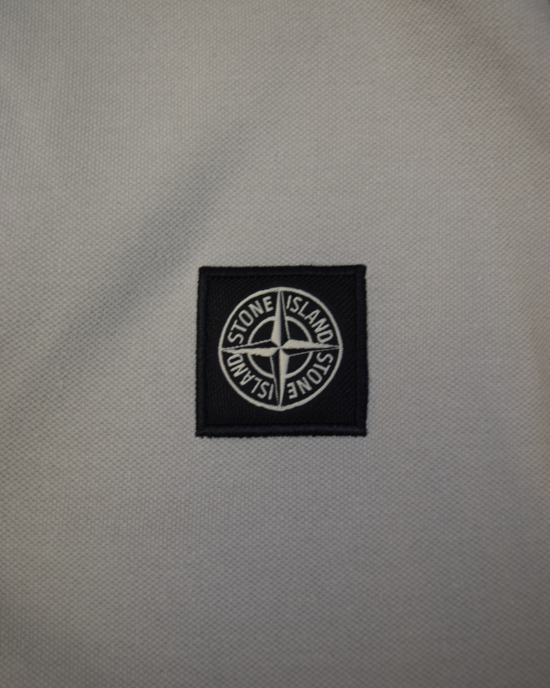 Stone Island Long Sleeved Patch Project Polo Shirt Grey detail view