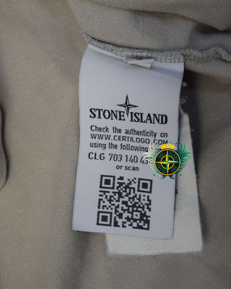 Stone Island Long Sleeved Patch Project Polo Shirt Grey detail view