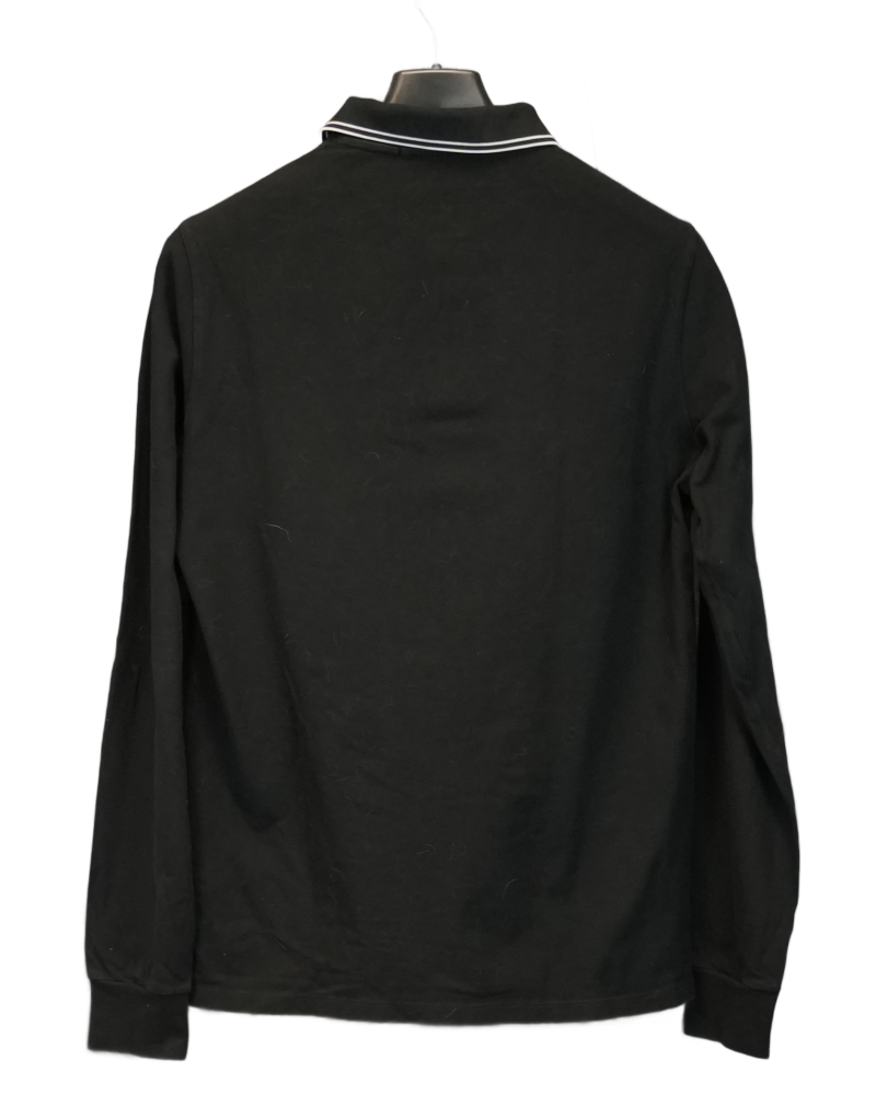 Stone Island Long Sleeved Patch Project Polo Shirt Black back view