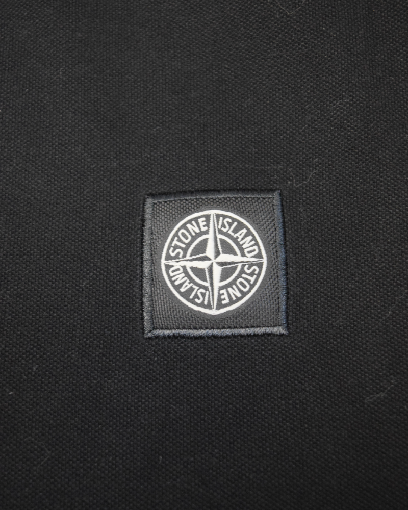 Stone Island Long Sleeved Patch Project Polo Shirt Black detail view