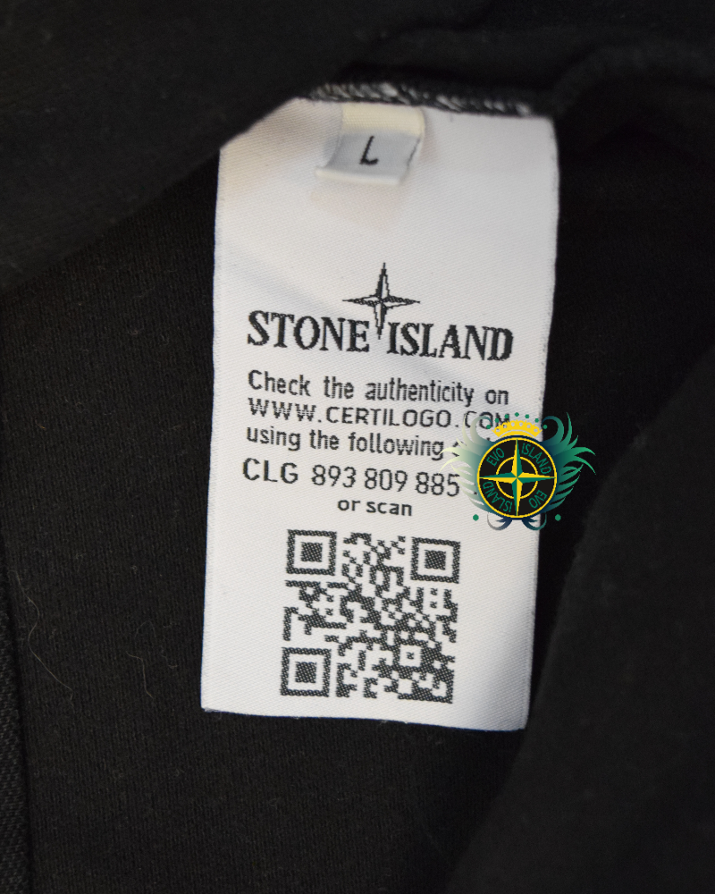 Stone Island Long Sleeved Patch Project Polo Shirt Black detail view