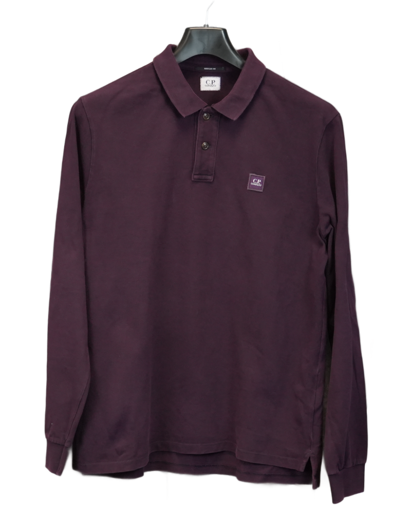 C.P Company  Long Sleeved Polo Shirt Purple front view