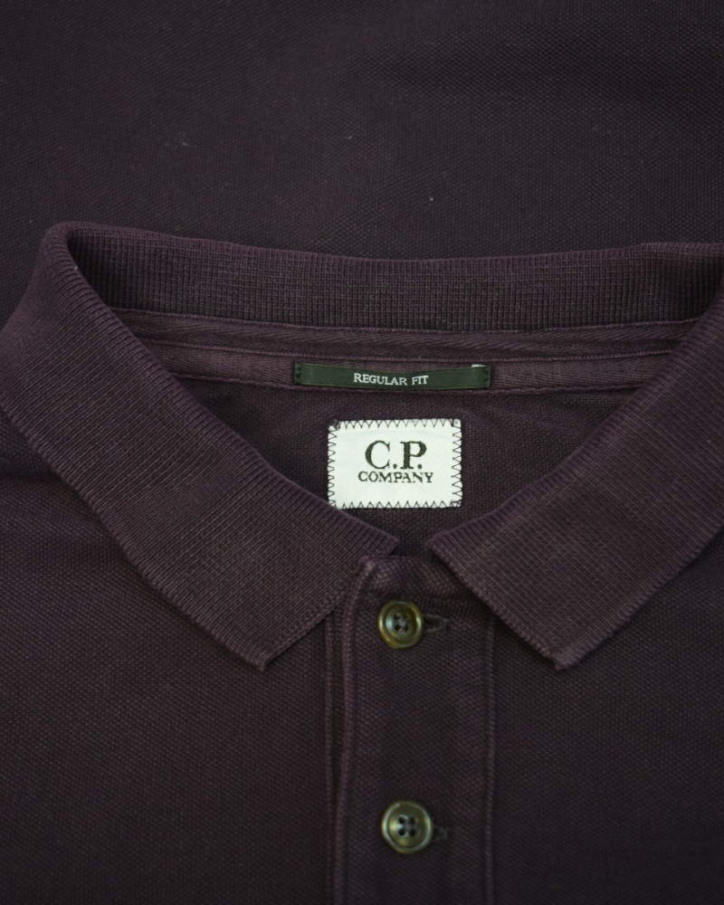 C.P Company  Long Sleeved Polo Shirt Purple detail view