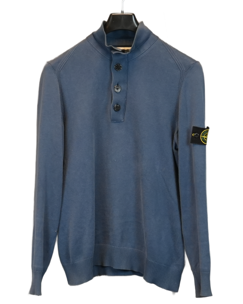 Stone Island 1/4 zip sweatshirt Blue front view