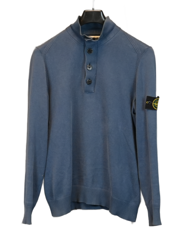 Stone Island 1/4 zip sweatshirt Blue front view