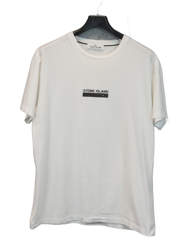 Stone Island Chest Print T-shirt White front view