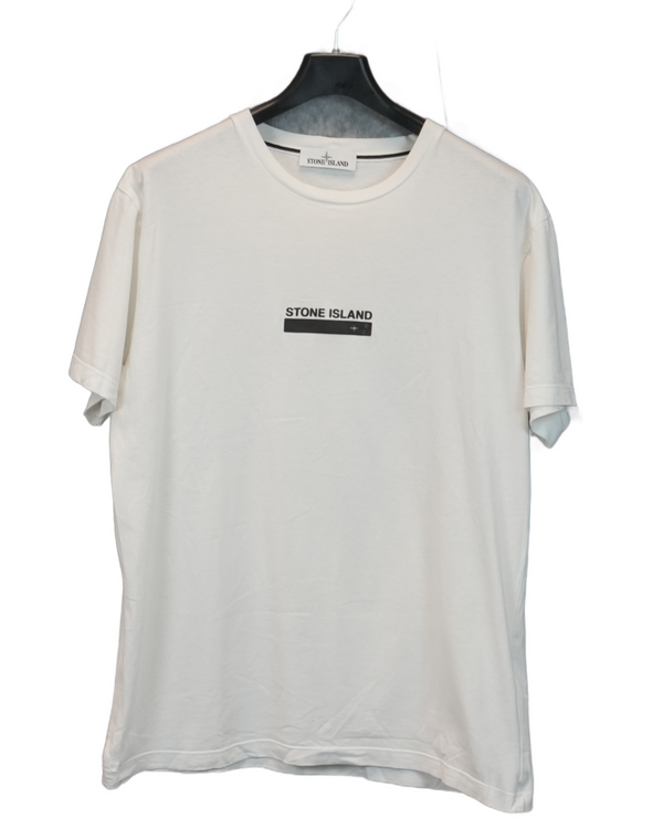 Stone Island Chest Print T-shirt White front view
