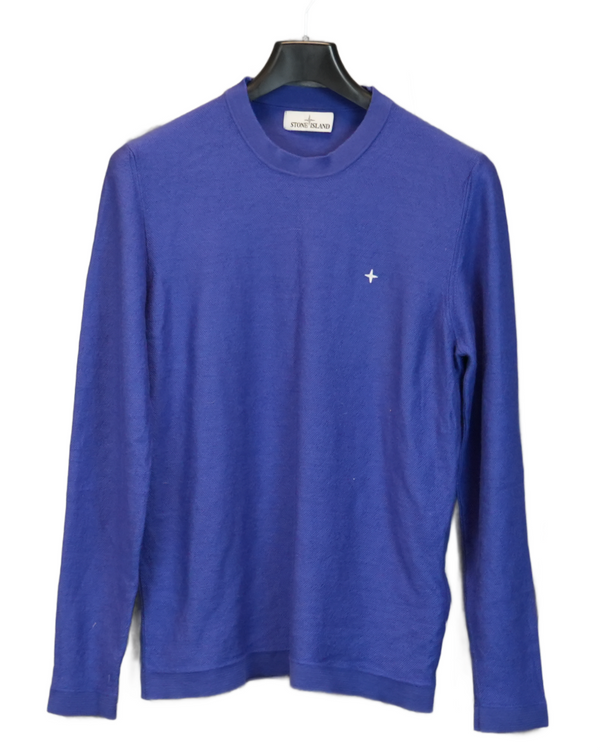 Stone Island Stellina Lightweight Knit Blue front view