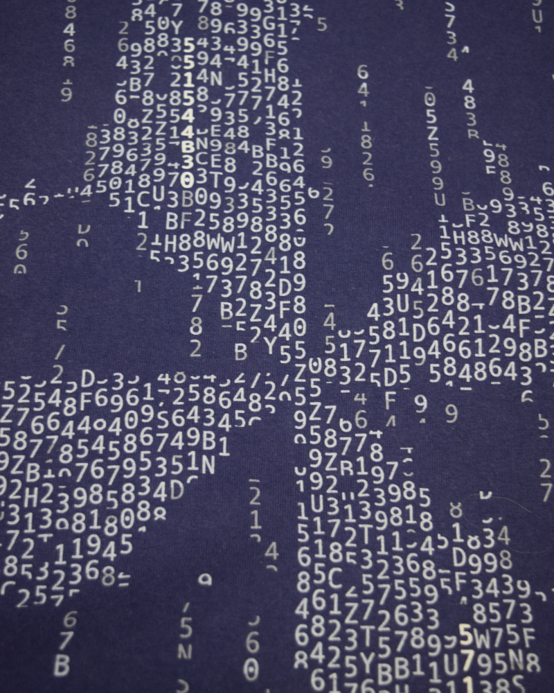 Stone Island Matrix Print Long Sleeved T-Shirt Blue detail view