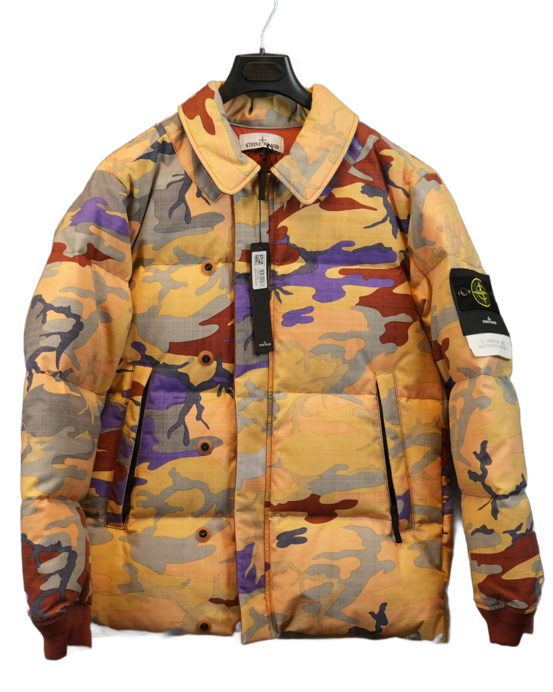 Stone island Heritage Camo Ripstop Nylon Down Jacket Light Camo front view
