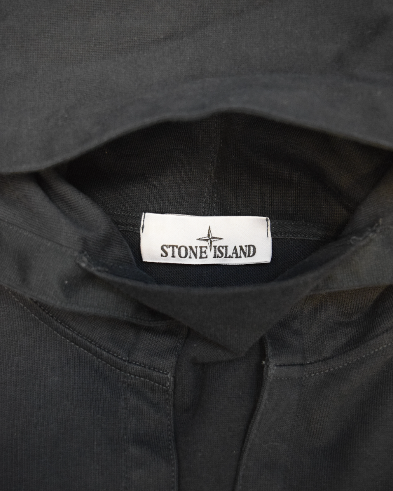 Stone Island Marina Stripe Logo Hoodie Navy detail view