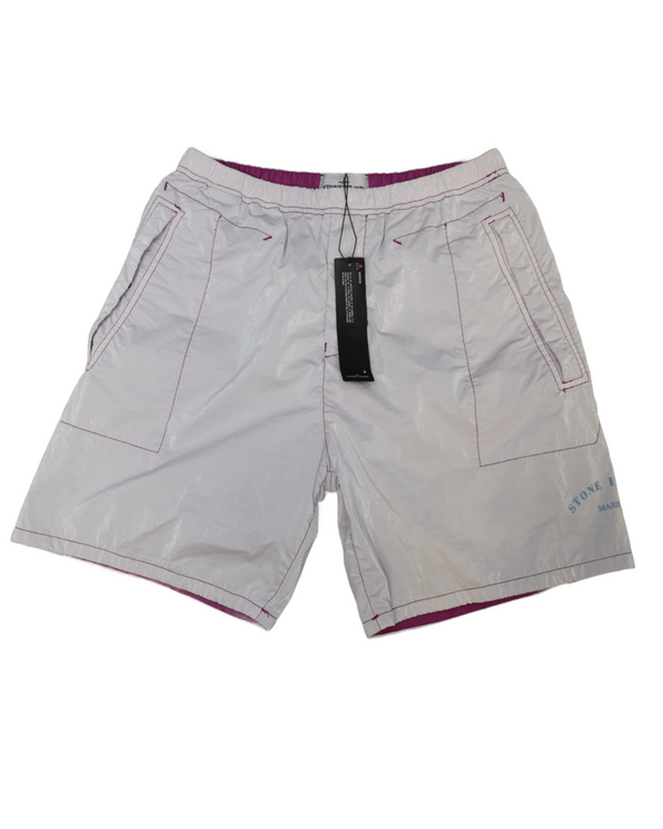 Stone Island Marina Prismatic Shorts Purple front view
