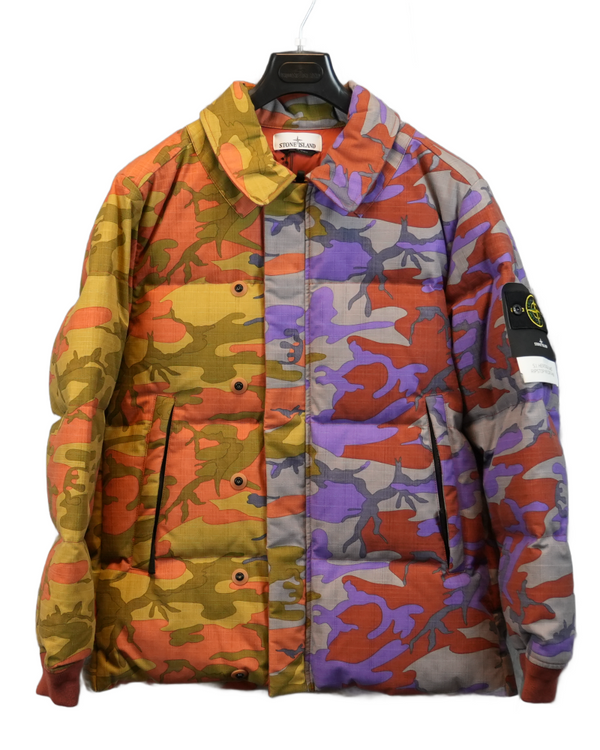 Stone island Heritage Camo Ripstop Nylon Down Jacket Dark Camo front view