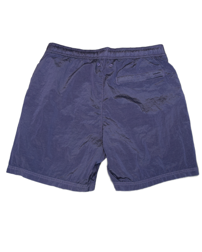 Stone Island Nylon Metal Patch Project Swim Shorts purple back view