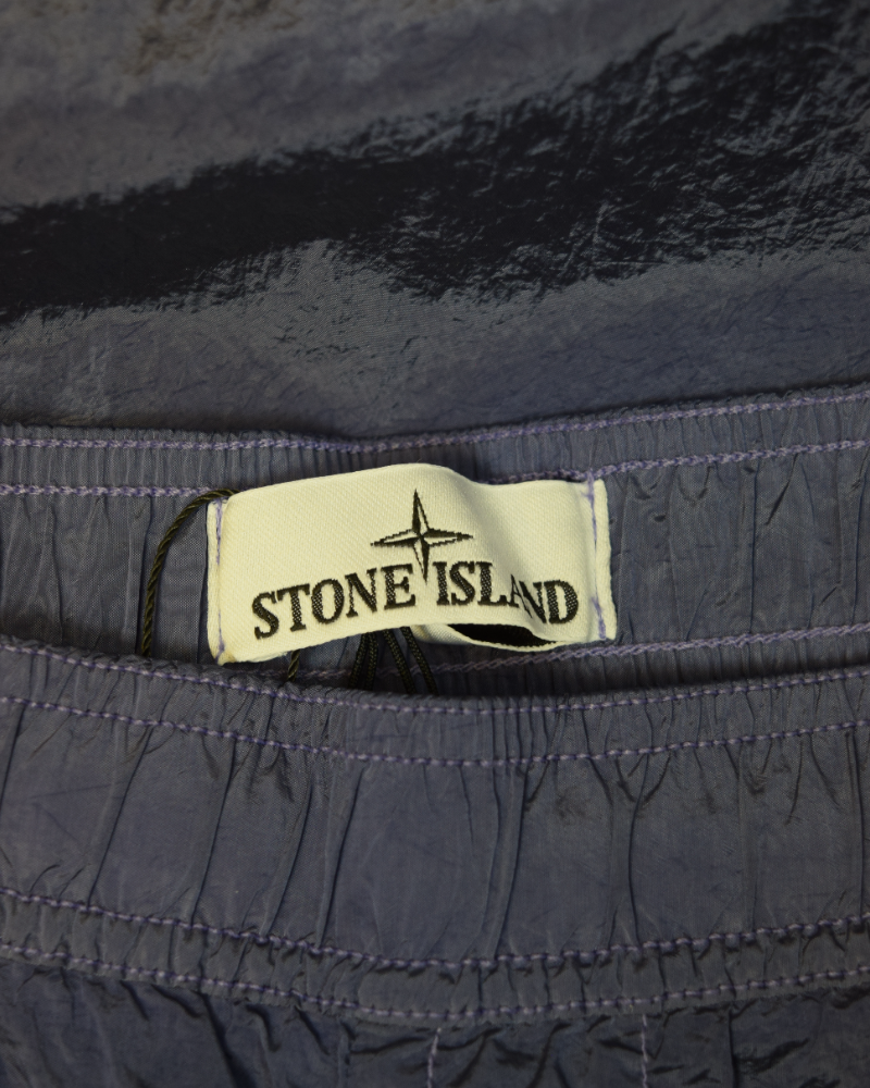 Stone Island Nylon Metal Patch Project Swim Shorts purple detail view